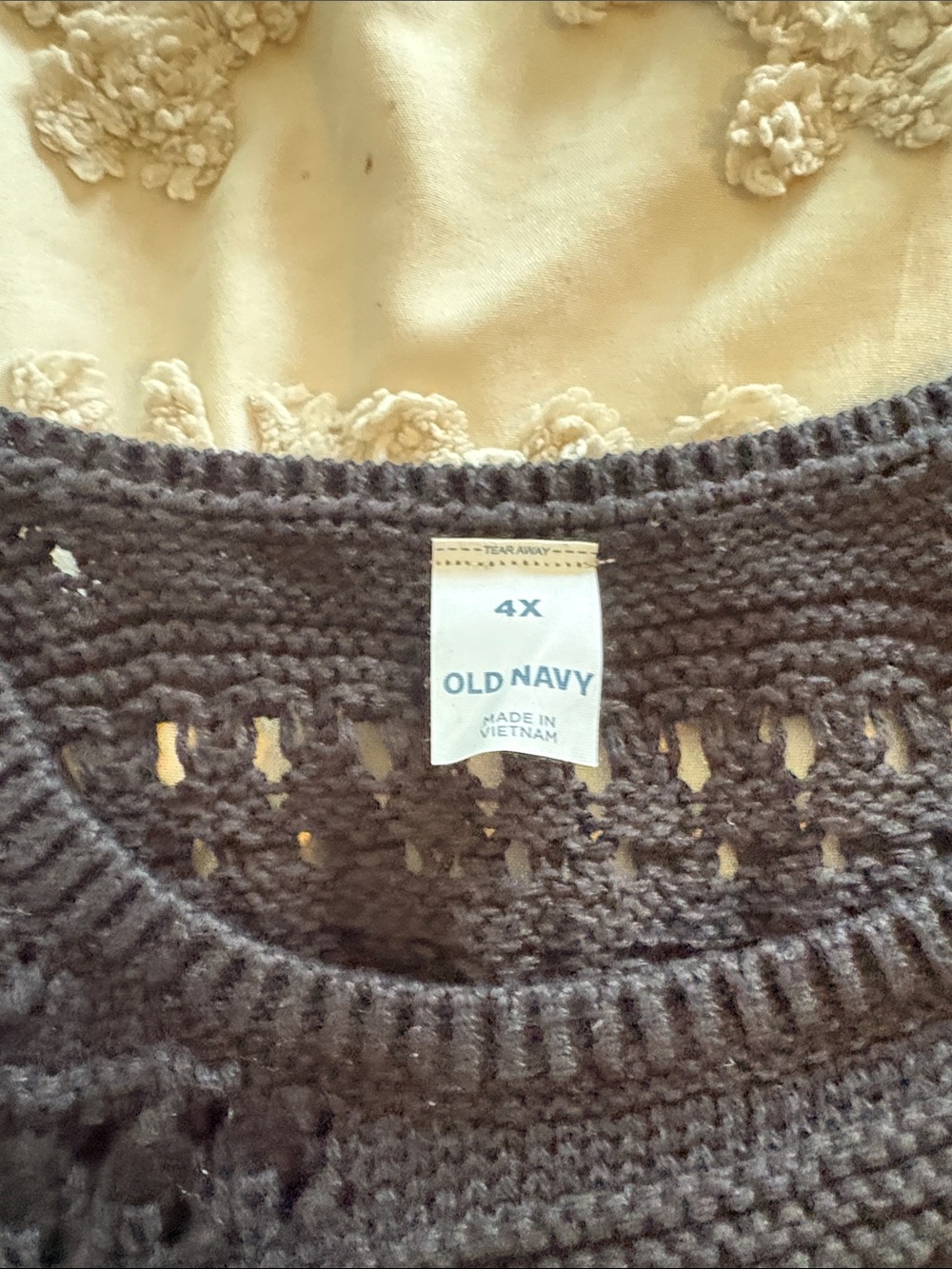 Old Navy Black Crochet Knit Tank - Sleeveless Scoop Neck - Picture 2 of 3